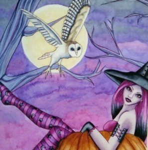 Halloween Postcard Nikki Burnette Gothic Witch Fantasy 2012 Modern Limited To 35