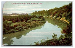 Bend In Ashtabula River Ashtabula Ohio OH  UNP DB Postcard N24