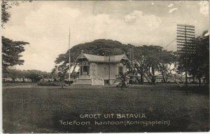 PC Groet uit BATAVIA Telefoon kantoor Koningsplein INDONESIA (a18626)