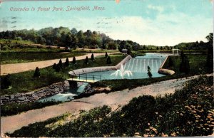 Cascades in Forest Park, Springfield MA c1910 Vintage Postcard L56