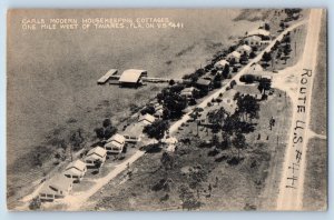 c1947 Taverns Florida FL Postcard Carls Modern Housekeeping Cottages Aerial View