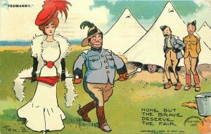 Comic Humor Tom B Military Officer Woman Davidson Bros 1908 Postcard 8436