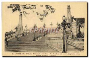 Old Postcard Marseille The Monumental Staircase Station