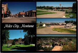 Miles City Montana Postcard Street & Aerial Views, Museum, College, Hospital