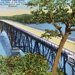 Camdenton Missouri, Hurricane Deck Bridge Over Lake of Ozarks, Vintage Postcard