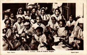 PC CPA MOROCCO, FLANDRIN 15, ECOLE, VINTAGE REAL PHOTO POSTCARD (b12140)