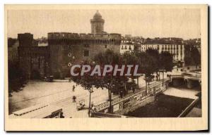 Old Postcard Perpignan Castillet and Place de La Victoire