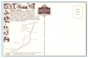 c1960's Ruins Of Windsor Scene Lorman Mississippi MS Unposted Vintage Postcard