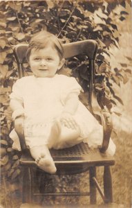 G76/ Columbus Ohio RPPC Postcard 1910 Cute Child in Chair Kitrich McLain