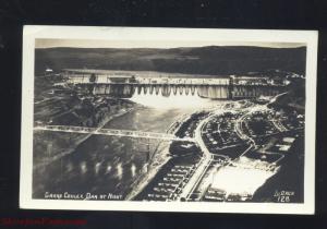 RPPC GRAND COULEE DAM WASHINGTON AT NIGHT VINTAGE REAL PHOTO POSTCARD