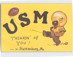 Postcard U.S.M., Thinkin' of You ! ... in Hattiesburg, Mississippi