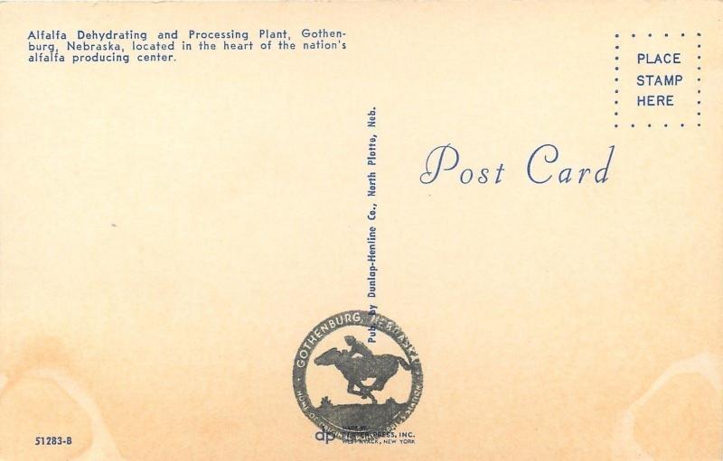 Gothenburg NE Alafalfa Dehyderating and Processing Plant 1950s PC