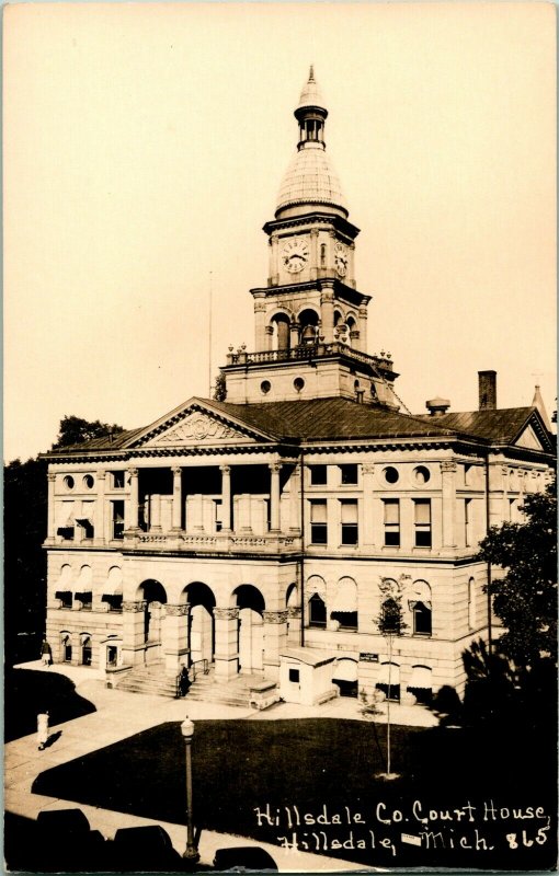 Vtg Postcard RPPC Hillsdale Michigan - Hillsdale County Court House Unused