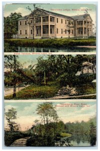 1910 Multiview Tippecanoe River Road Swiss Terrace Winona Lake Indiana Postcard