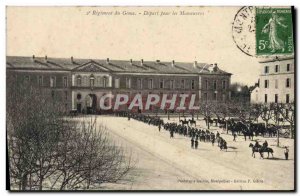 Old Postcard 2nd Regiment Army of Genie Depart for maneuvers