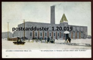 h3593 - AYLMER Ontario Postcard 1910s Condensed Milk Factory by Warwick