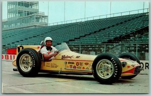 Jimmy Bryan Indy 500 Race Car Driver Indianapolis IN UNP Chrome Postcard J12