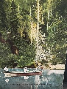 Postcard Log Chute on the St. Joe River in Spokane, WA    T2