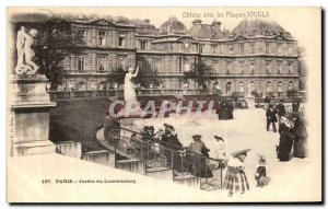 Old Postcard Paris Luxembourg Garden