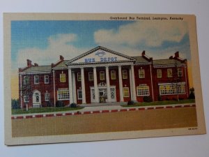 Vintage GREYHOUND BUS TERMINAL LEXINGTON Kentucky Postcard