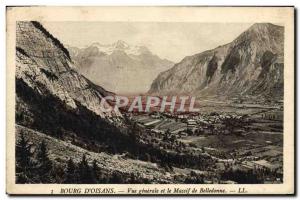 Old Postcard Bourg D & # 39Oisans Vue Generale And Le Massif De Belledonne