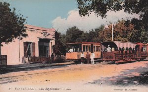 Ferryville Gare Du Tunisia Trains & Drivers Antique Postcard