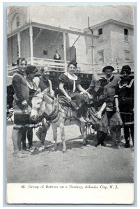 1907 Group Of Bathers On A Donkey Atlantic City New Jersey NJ Posted Postcard 