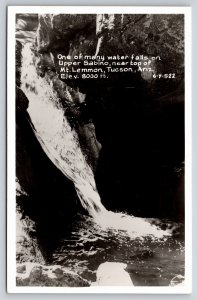RPPC~Water Fall On Upper Sabino Mt Lemmon Tucson AZ~Real Photo Postcard