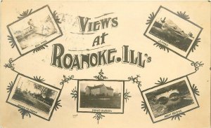 Postcard RPPC 1912 Multi Views Illinois Roanoke 23-12364