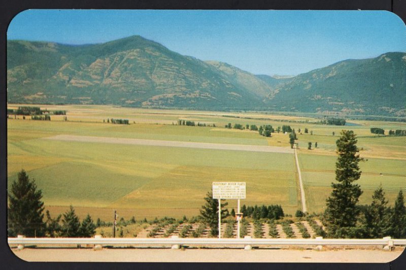 British Columbia ~ View of Kootenay River Flats CRESTON - Chrome 1950s-1970s