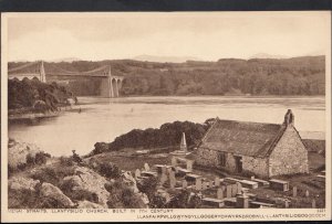 Wales Postcard - Menai Straits, Llantysilio Church, Built in 7th Century  DR629