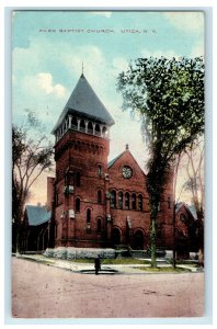 1913 View of Park Baptist Church, Utica New York NY Antique Posted Postcard