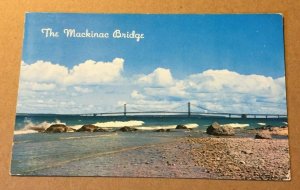 VINTAGE  POSTCARD 1958 USED THE MACKINAC BRIDGE, MICHIGAN