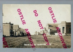 Barton NORTH DAKOTA RPPC 1908 MAIN STREET nr Rugby Rolette Towner GHOST TOWN?