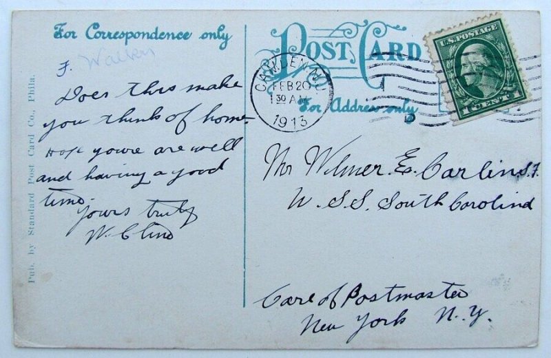 VINTAGE 1913 POSTCARD ARMORY CAMDEN N.J.
