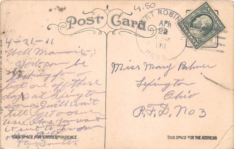 C66/ Fort Robinson Nebraska Ne Postcard 1911 Troop Quarters Barracks