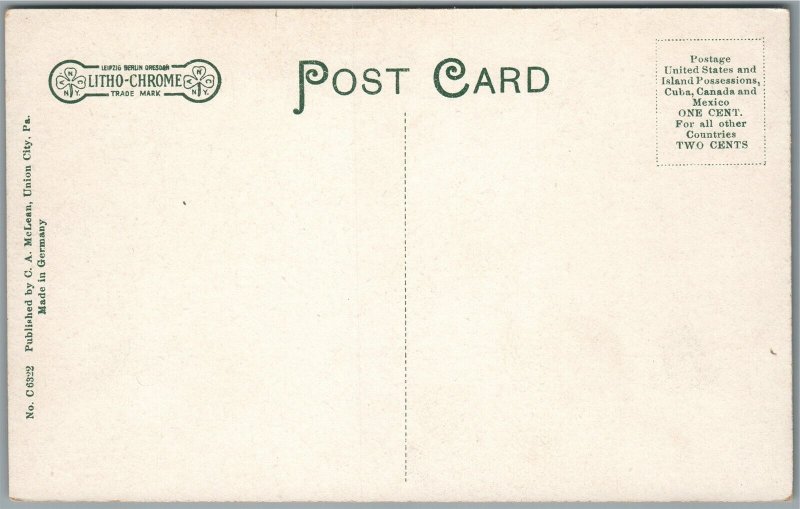 UNION CITY PA WEST HIGH STREET ANTIQUE POSTCARD