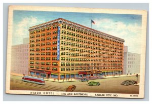 Vintage 1939 Postcard Dixon Hotel 12th & Baltimore Kansas City Missouri