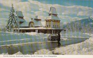 North Conway Railroad Station In Winter White Mountains New Hampshire