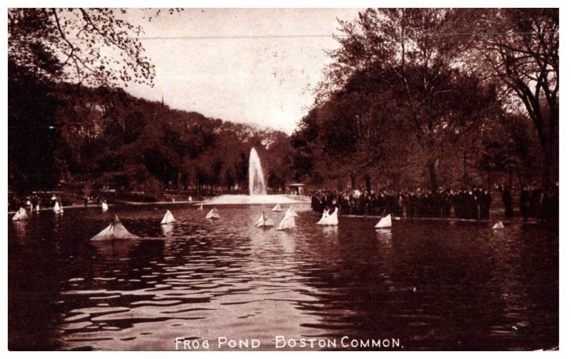 Frog Pond Boston Common Massachusetts Postcard Posted 1908