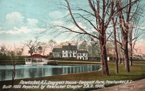 Vintage Postcard 1907 Daddett House & Daggett Park Pawtucket Rhode Island RI