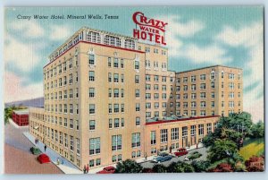 Mineral Wells Texas Postcard Crazy Water Hotel Exterior Building c1940 Vintage