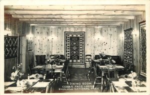 RPPC Postcard South Dakota Badlands Cedar Pass Lodge Interior 23-10178