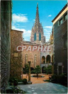 Postcard Modern Barcelona Gotico Muaco Maron