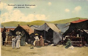 Mexicans Open Air Restaurant Postcard