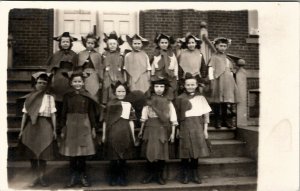 RPPC School Children in Costume Postcard V12