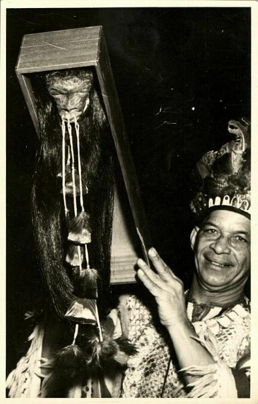 Shrunken Heads of Jivaro Indians, Upper Amazon River Ecuador (1930s) RPPC