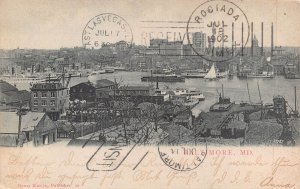 BALTIMORE MARYLAND MD~PANORAMA VIEW ACROSS HARBOUR~1902 PMC PHOTO POSTCARD