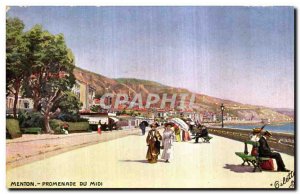 Old Postcard Menton Promenade Du Midi