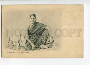 289209 INDIA MADRAS dancing girl w/ COW statue Vintage postcard